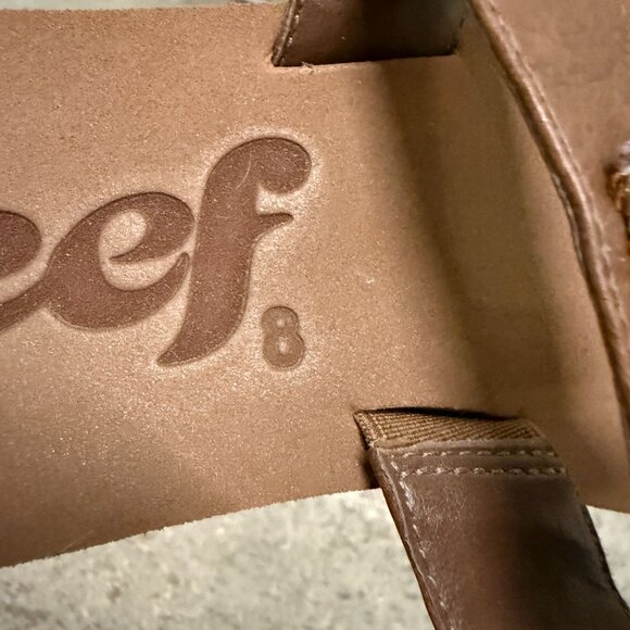 Reef Womens Brown Foam Sandals With Beaded Strap Size 8 - Picture 5 of 5